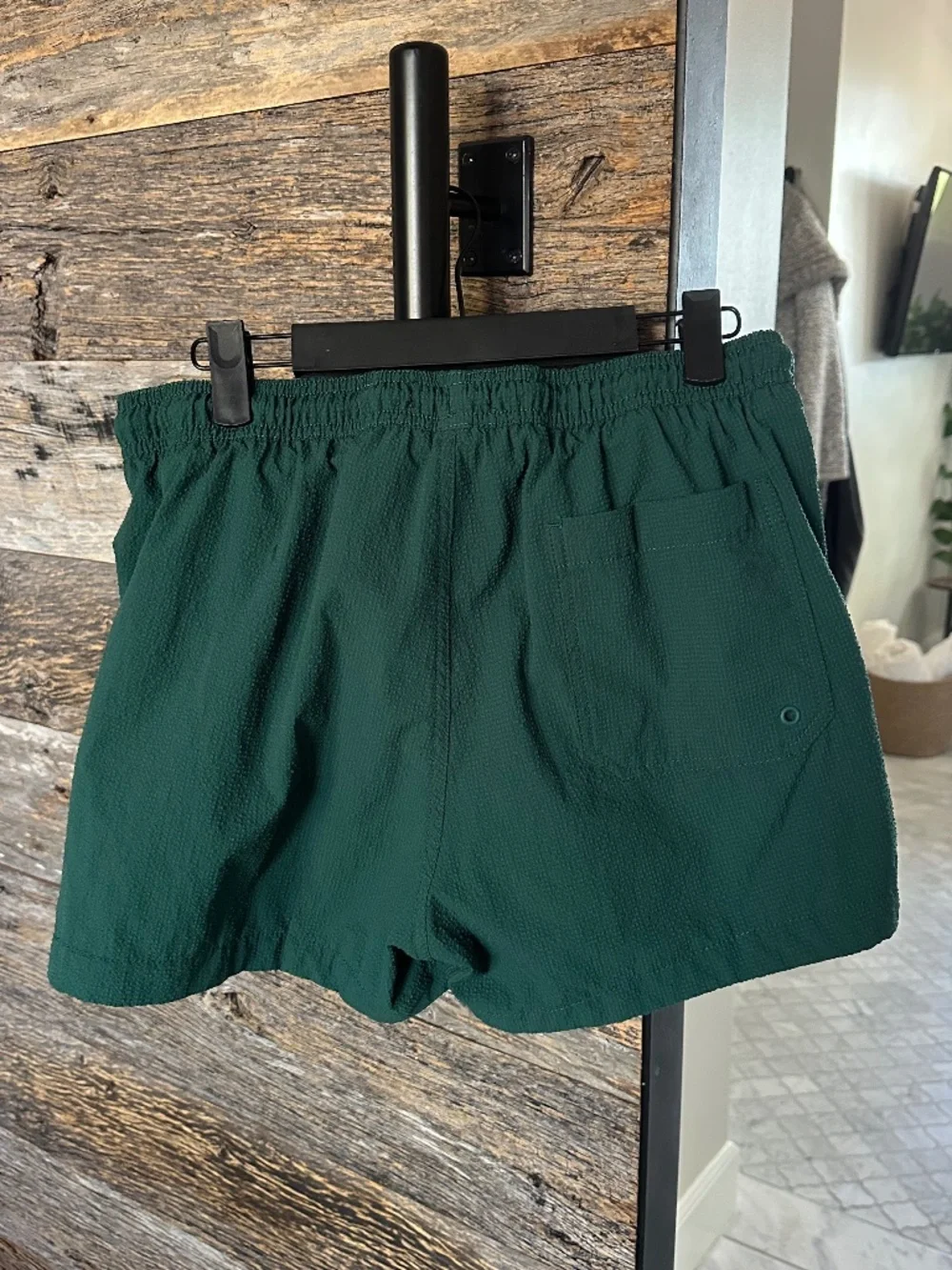 H&M Seersucker Swim Shorts Forest Green Size L